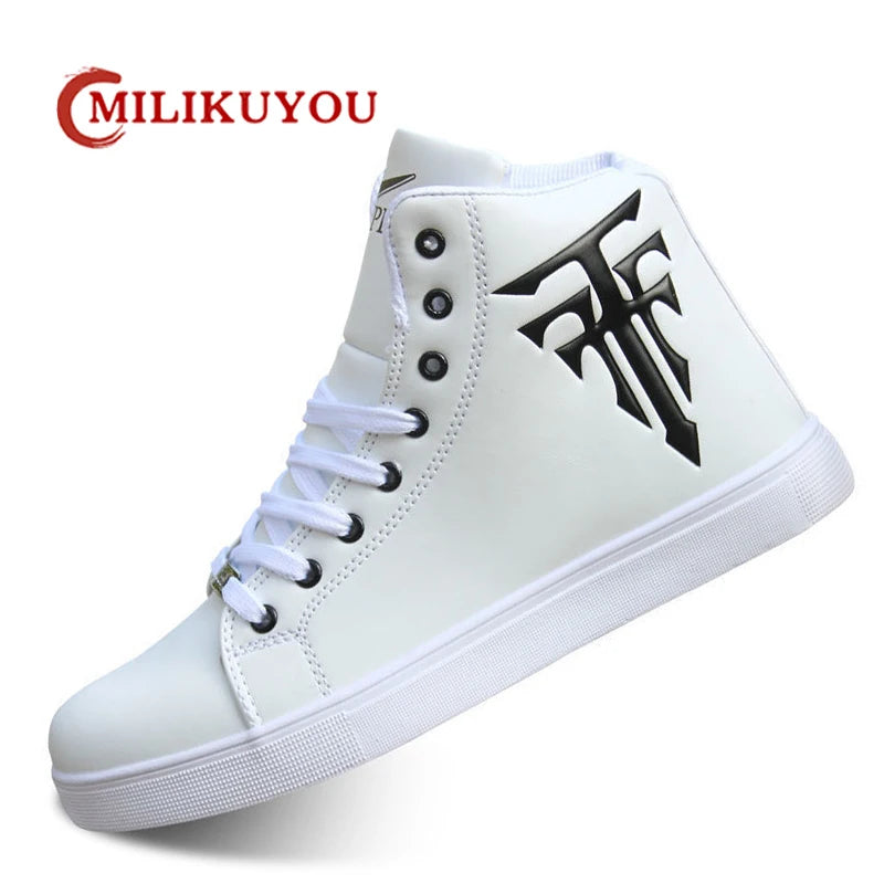 Men's High Top Vulcanized Lace Up Sneakers