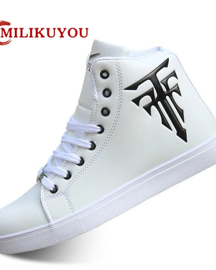 Men's High-Top Lace-Up Vulcanized Sneakers