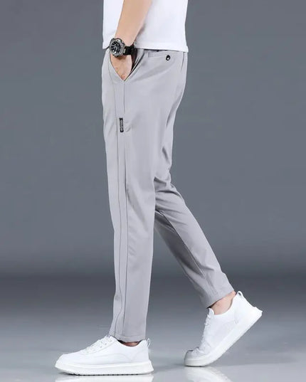 Men’s Lightweight Ice-Silk Straight-Leg Trousers