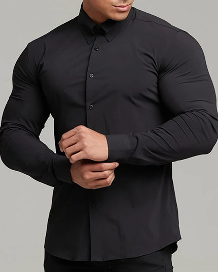 Men's Slim Fit Casual Long Sleeve Shirt - Stylish & Comfortable Men's Dress Shirt