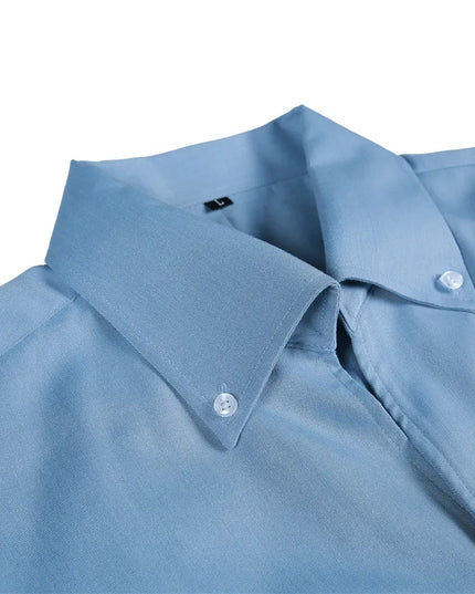 Men's Slim-Fit Wrinkle-Free Casual Collar Shirt with Lapel Design