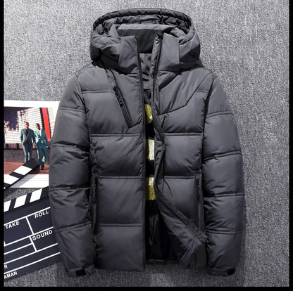 Men's Hooded Down Jacket - Thick Warm Padded Parka for Ultimate Comfort