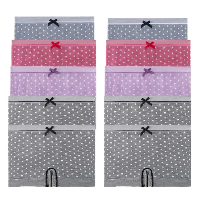 10 Pack Women's Breathable Panties, Comfortable Cotton Boxer Briefs Underwear Set