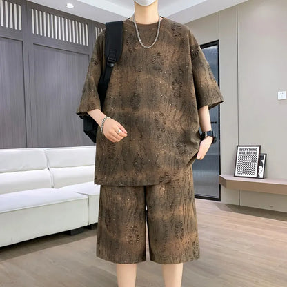 Men's Loose Fit 2-Piece T-Shirt and Shorts Set