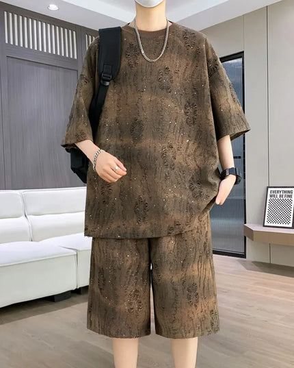 Men's Loose Fit 2-Piece T-Shirt and Shorts Set