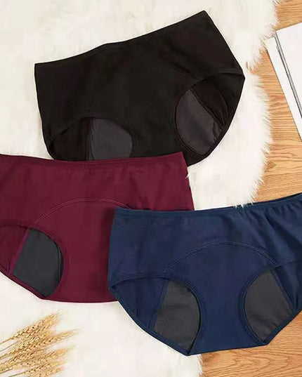 Breathable Cotton Menstrual Panties for Women - Low Waist Period Underwear