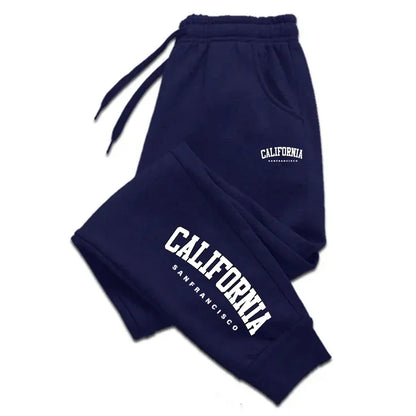California Print Unisex Casual Joggers - Elastic Waist - Various Colors
