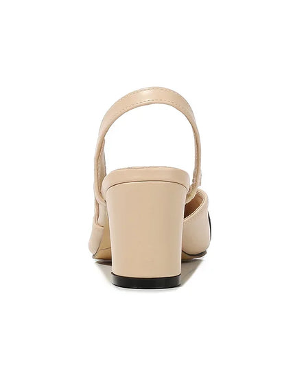 Women's Pointed Toe Sandals with Low Square Heels
