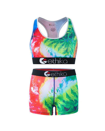 ETHIKA Women's Two-Piece Vest Shorts Swimsuit with Sweat-Absorbing and Quick-Drying Fabric