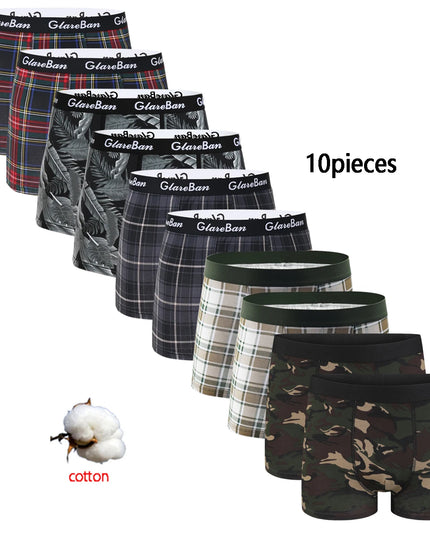 10-Pack Men’s Black Cotton Boxer Shorts