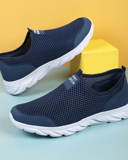 Mens Non-Slip Mesh Breathable Soft and Comfortable Flat-Soled Sneakers