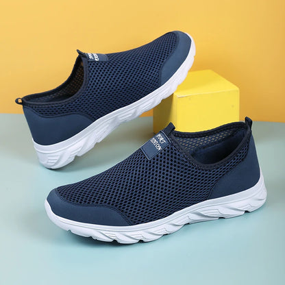 Mens Non-Slip Mesh Breathable Soft and Comfortable Flat-Soled Sneakers