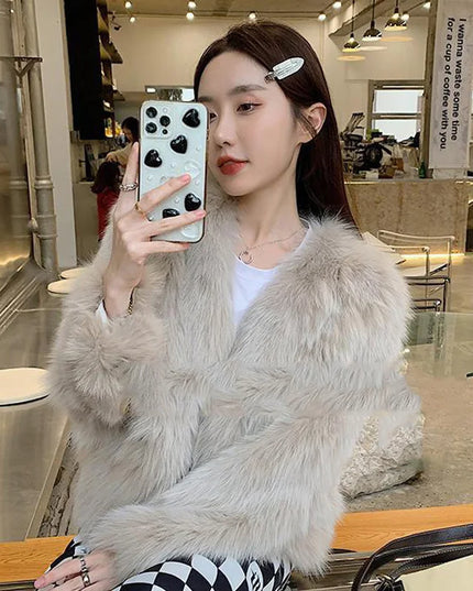 Women's Short Loose Faux Fur Coat - Various Colors