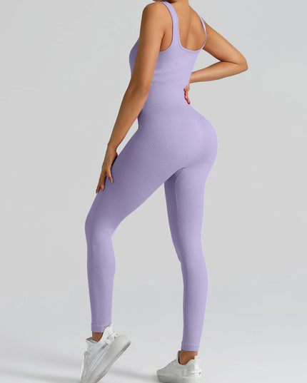 High-Waisted Seamless Yoga Jumpsuit for Women – One-Piece Workout Suit