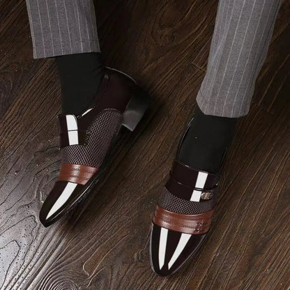 Men's Slip-On Oxford Shoes - Faux Leather Loafers for Men