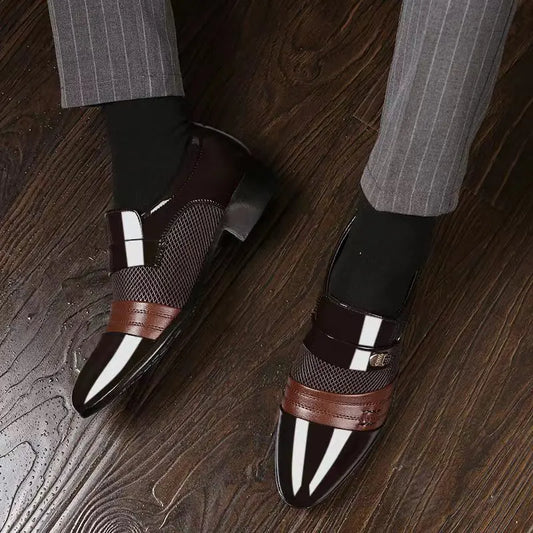 Men's Slip-On Oxford Shoes - Faux Leather Loafers for Men