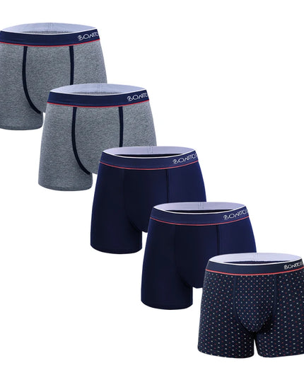 Men's Cotton Boxer Shorts - 5-Pack Comfortable Underwear for All-Day Wear