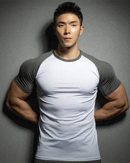 Slim Fit Men’s Short Sleeve Elastic T-Shirt