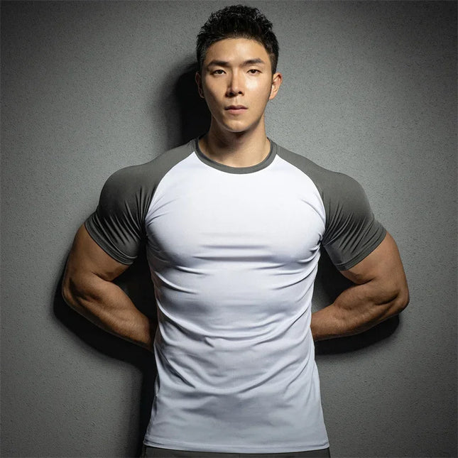 Slim Fit Men’s Short Sleeve Elastic T-Shirt