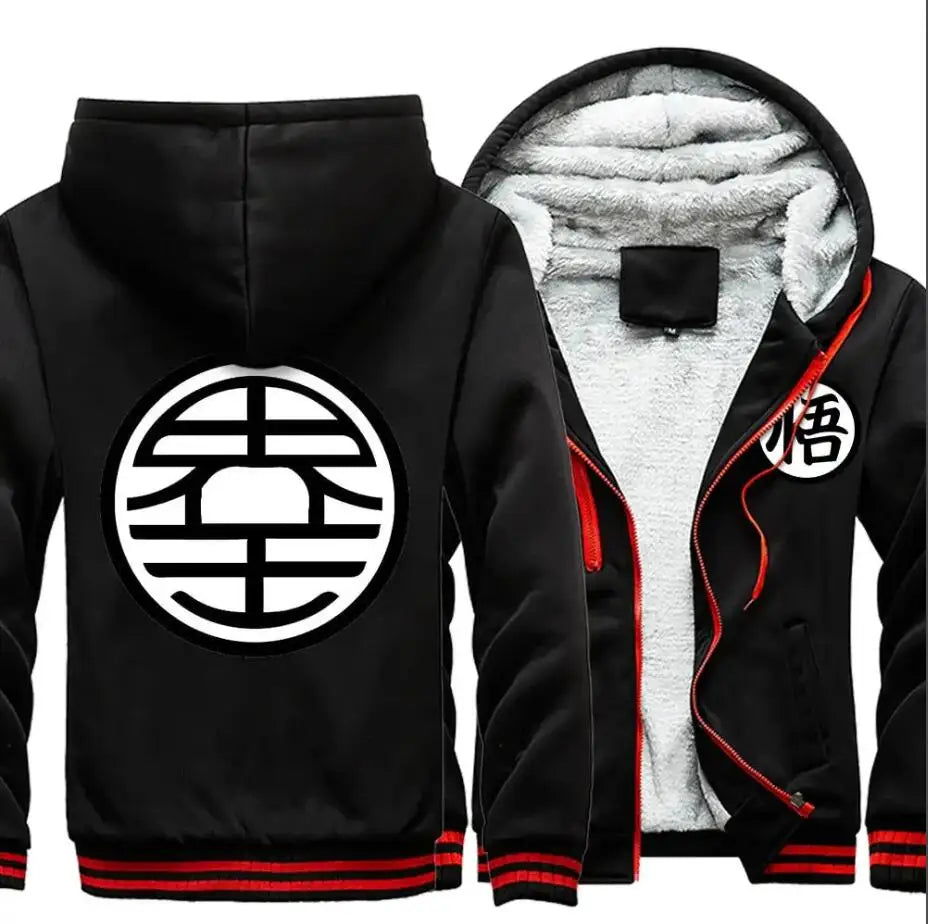 Men's Zipper Hoodie Fleece Thickened Jacket