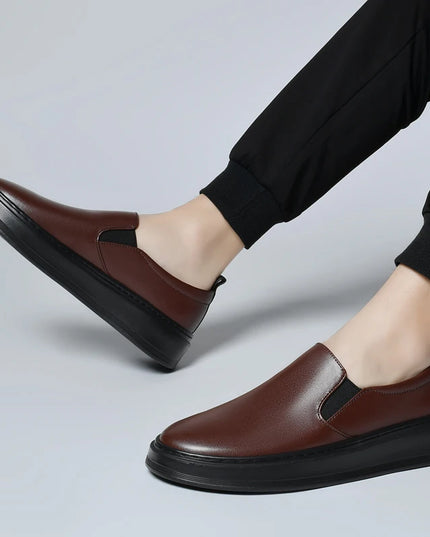 Men's Genuine Leather Slip-On Casual Shoes with Soft Sole
