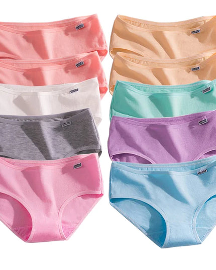10 Piece Women's Cotton Seamless Boxer Briefs - Comfortable Breathable Underwear for Women