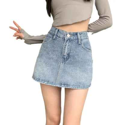 Women's High-Waist Denim Skirt - Slim Fit