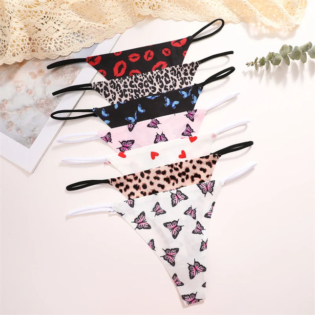 10Pcs Women's Seamless Thong with Thin Straps, Low Waist, High Flexibility