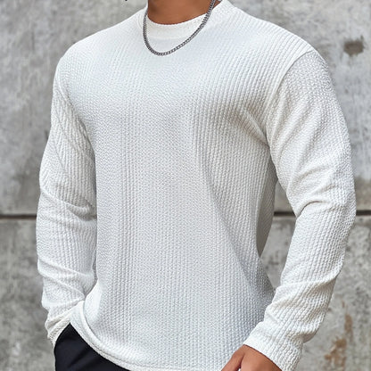 Men's Long Sleeve Slim Fit Striped Sweater