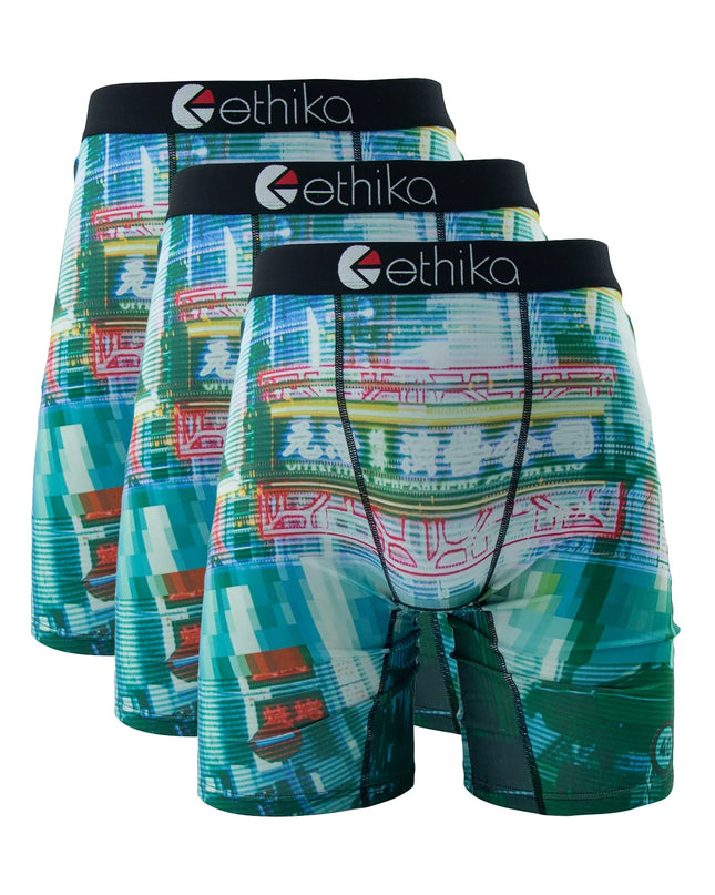 ETHIKA Men's 3-Pack Breathable Mesh Crotch Boxer Briefs
