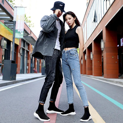 Breathable Mesh High-Top Sneakers for Men & Women
