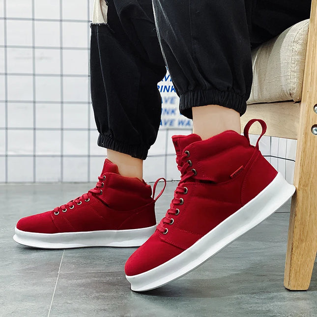High-Top Men's Faux Suede Sneakers