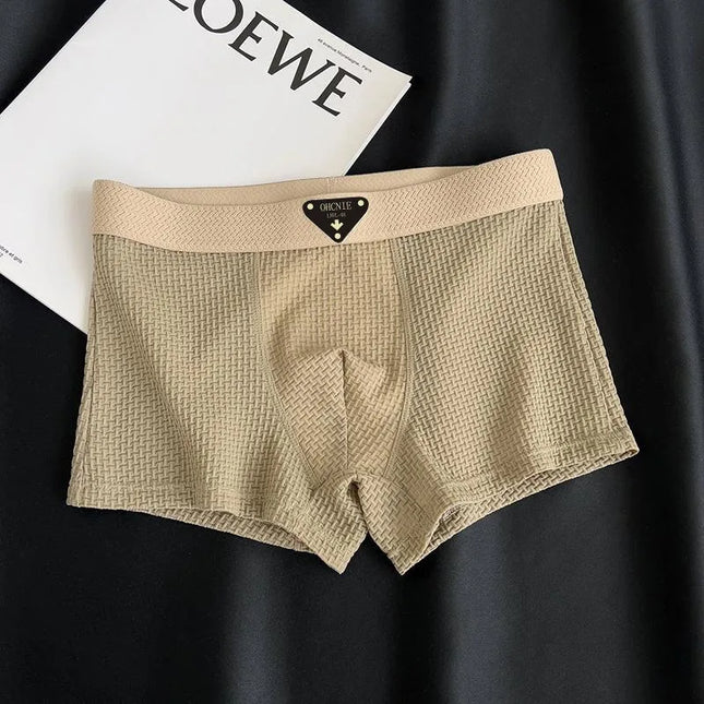 4-Pack Men’s Knitted Plaid Boxer Briefs – Comfortable, Stylish Men’s Underwear