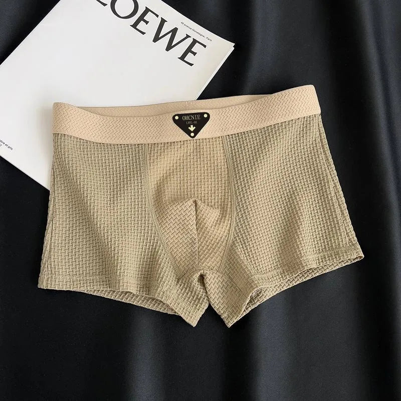 4-Pack Men’s Knitted Plaid Boxer Briefs – Comfortable, Stylish Men’s Underwear