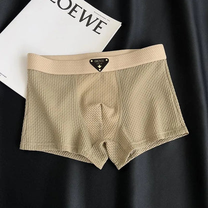 4-Pack Men’s Knitted Plaid Boxer Briefs – Comfortable, Stylish Men’s Underwear