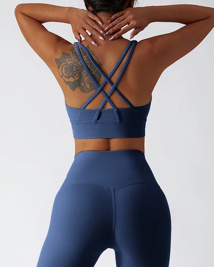 2-Piece Women's Yoga Set: Push-Up Bra and Leggings Combo - Various Colors