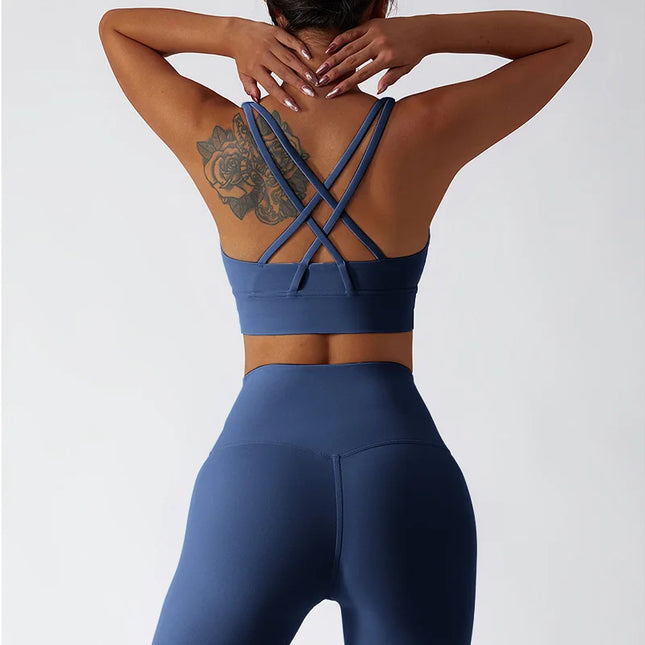 2-Piece Women's Yoga Set: Push-Up Bra and Leggings Combo - Various Colors