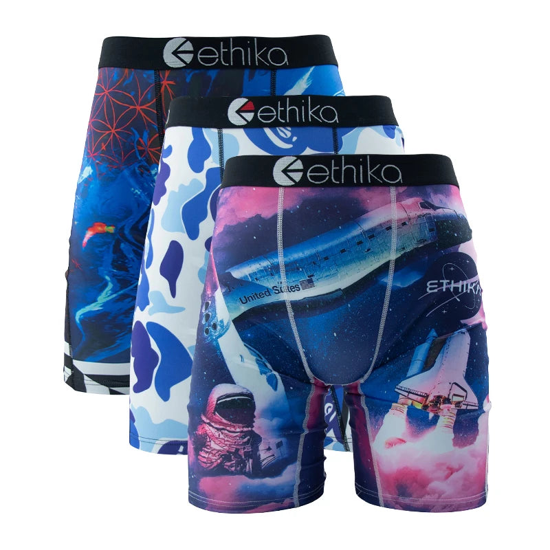 ETHIKA Men's 3-Pack Breathable Boxer Briefs Underwear