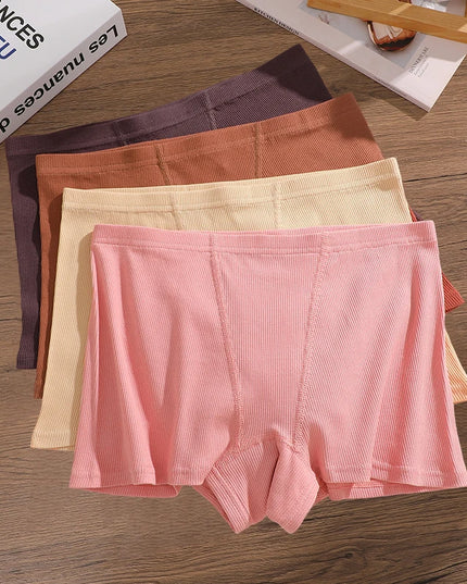 4-Pack Women's Cotton Lace Seamless Boxer Briefs