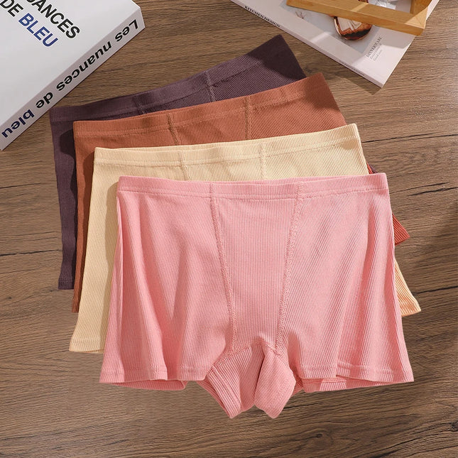 4-Pack Women's Cotton Lace Seamless Boxer Briefs
