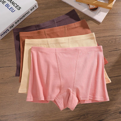 4-Pack Women's Cotton Lace Seamless Boxer Briefs
