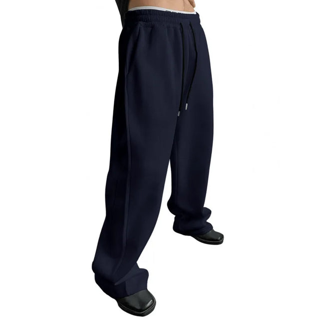 Men's Loose Fit Wide Leg Sweatpants with Drawstring Waist and Pockets