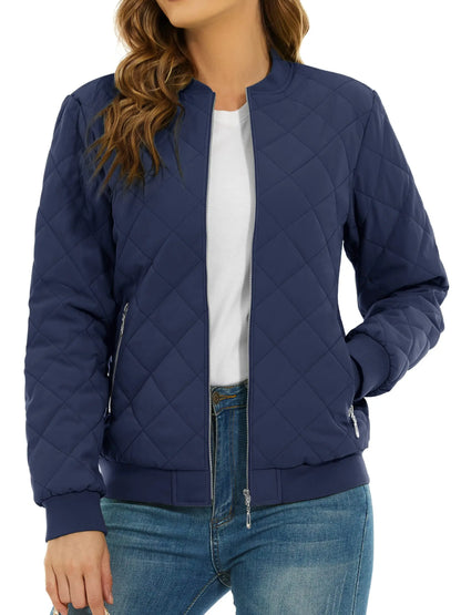 TACVASEN Women's Padded Warm Jacket – Diamond Quilted Zip-Up Winter Coat