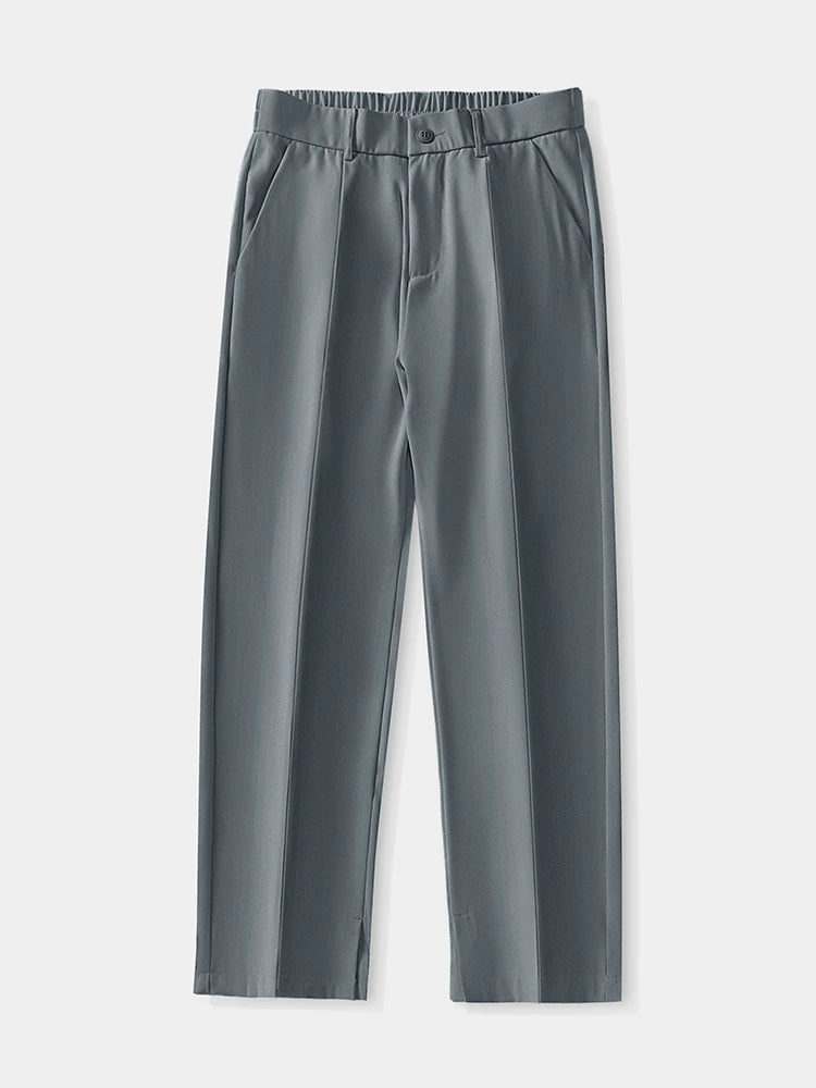 Breathable Casual Men’s Pants - Loose Fit Straight Waist Slacks & Drape Trousers