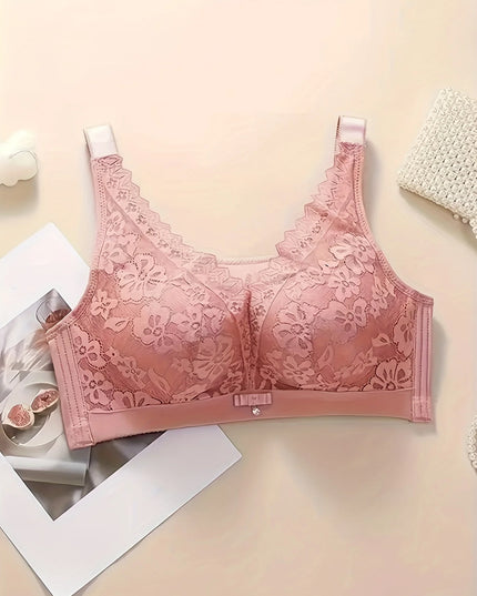 Women's Thin-Style No Steel Ring Lace Bra – Seamless, Lightweight, and Upper Support for Comfort