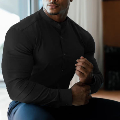 Men's Muscle Shirt with Stand Neck
