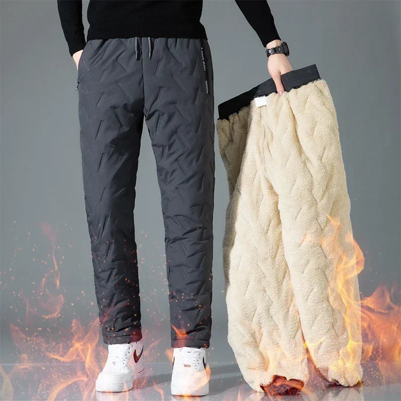 Men's Thick Plush Fleece Thermal Joggers - Faux Wool Sweatpants