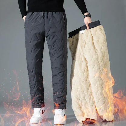 Men's Thick Plush Fleece Thermal Joggers - Faux Wool Sweatpants