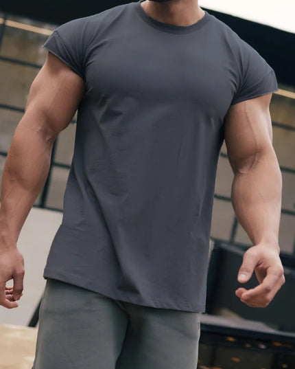 Men's Cap Sleeve Cut-Off Slim Fit T-Shirt