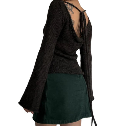 Women's Off-Shoulder Long Sleeve Knitted Sweater